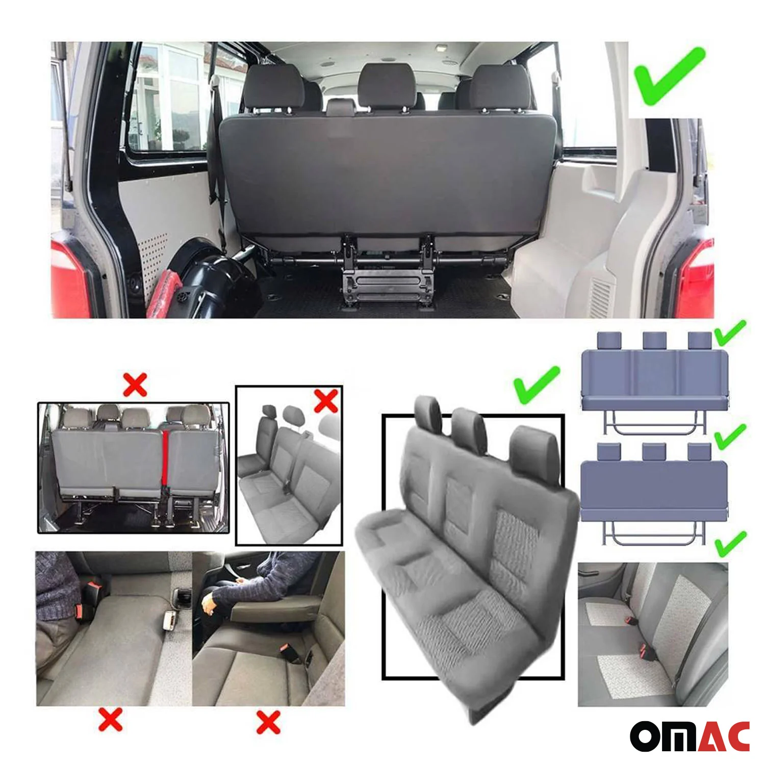 Schonbezüge Sitzschoner Sitzbezüge für Mercedes Vito Vaneo Sprinter Rot 5Sitz - Image 4