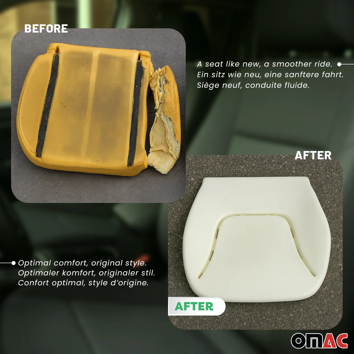 Sitzschaumstoff Satz für VW T4 Transporter Caravelle 1990-2003 Sitzpolster 2tlg - Image 3