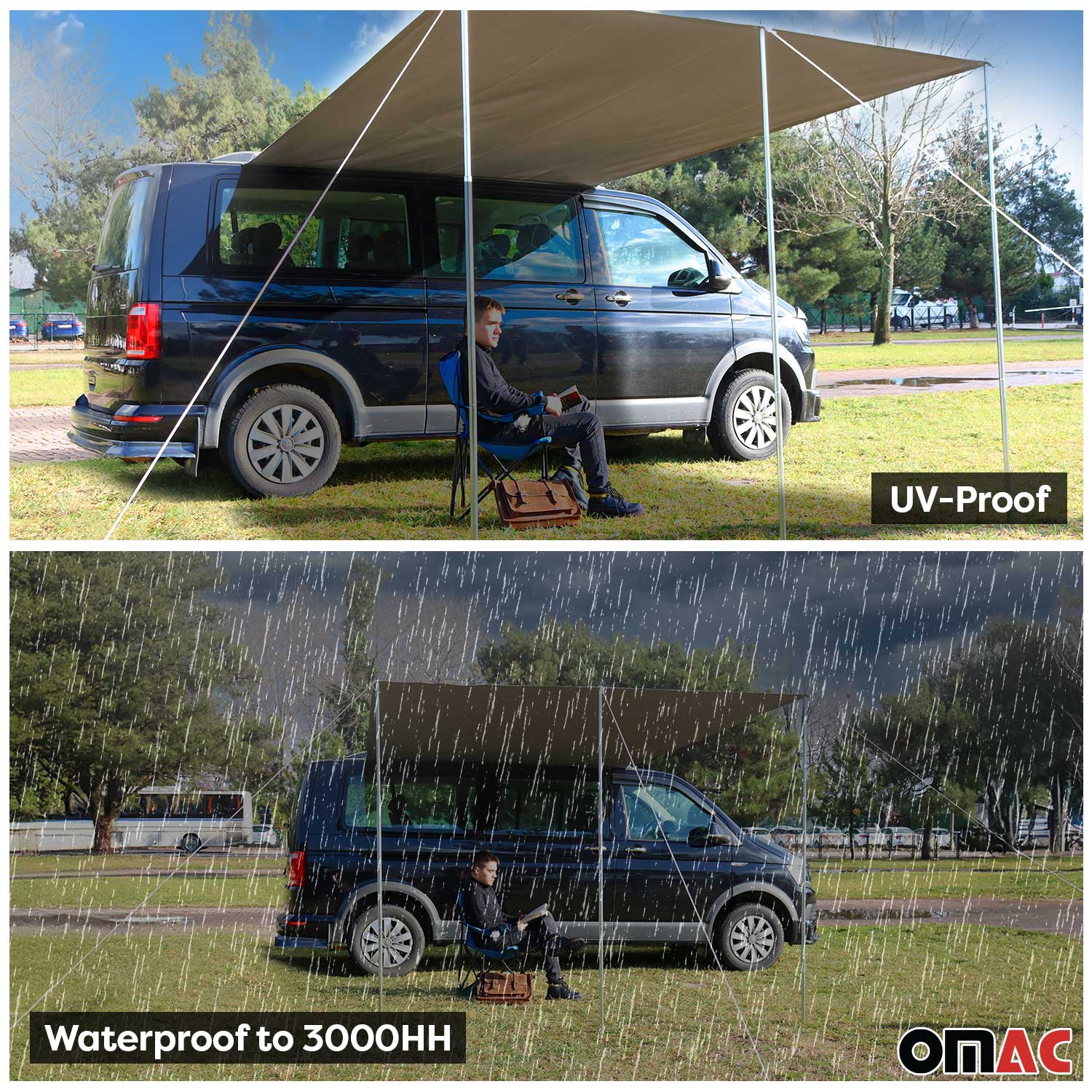 Sonnensegel Kederschiene Vorzelt Satz für Ford Tourneo Custom 2012-23 L2 Schwarz - Image 8