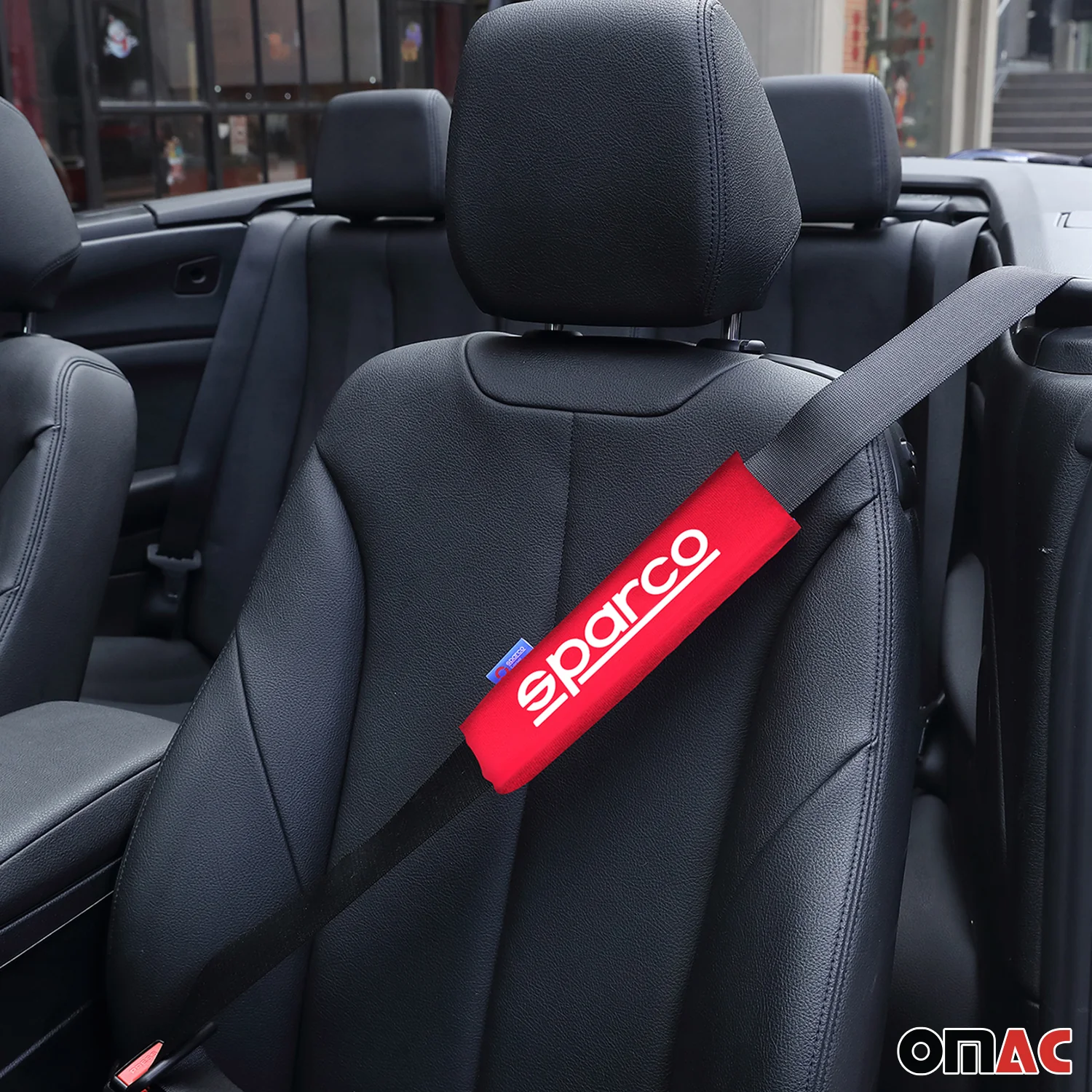 SPARCO Gurtschoner Gurtpolster Sicherheitsgurt Gurtschutz Autogurt Rot 2x - Image 2