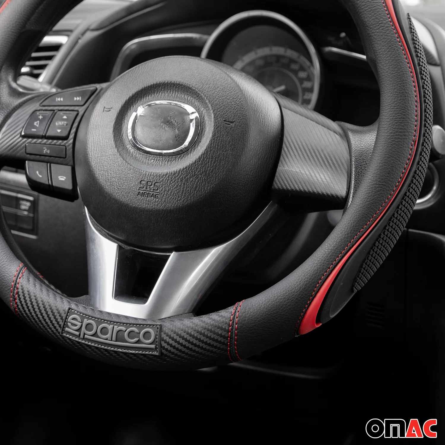 SPARCO Lenkradbezüge Lenkradschoner Lenkradschutz Rot Schwarz Gummi ø37-38 cm - Image 5