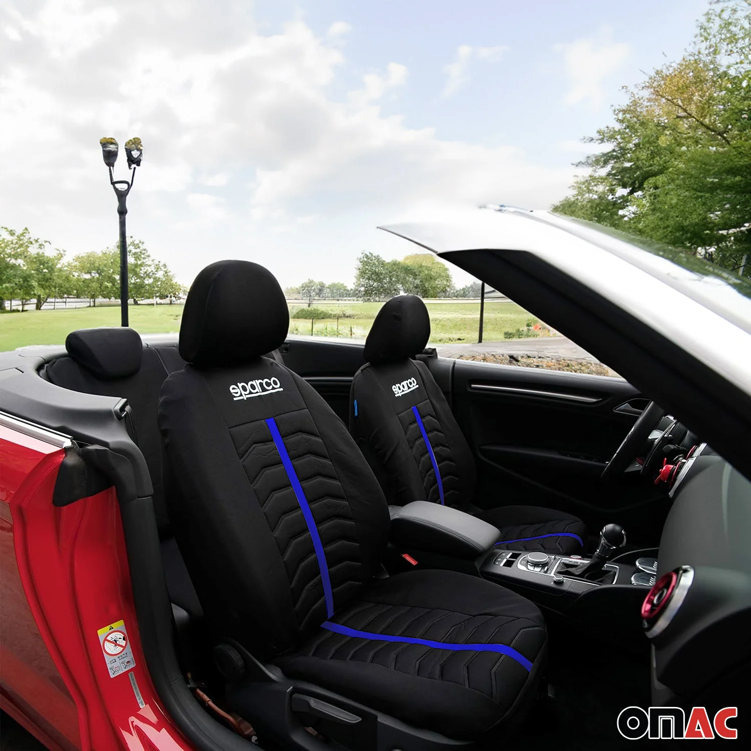 SPARCO Sitzbezüge Schonbezüge Autositzbezüge Universell Blau Rot Vorne Hinten - Image 9