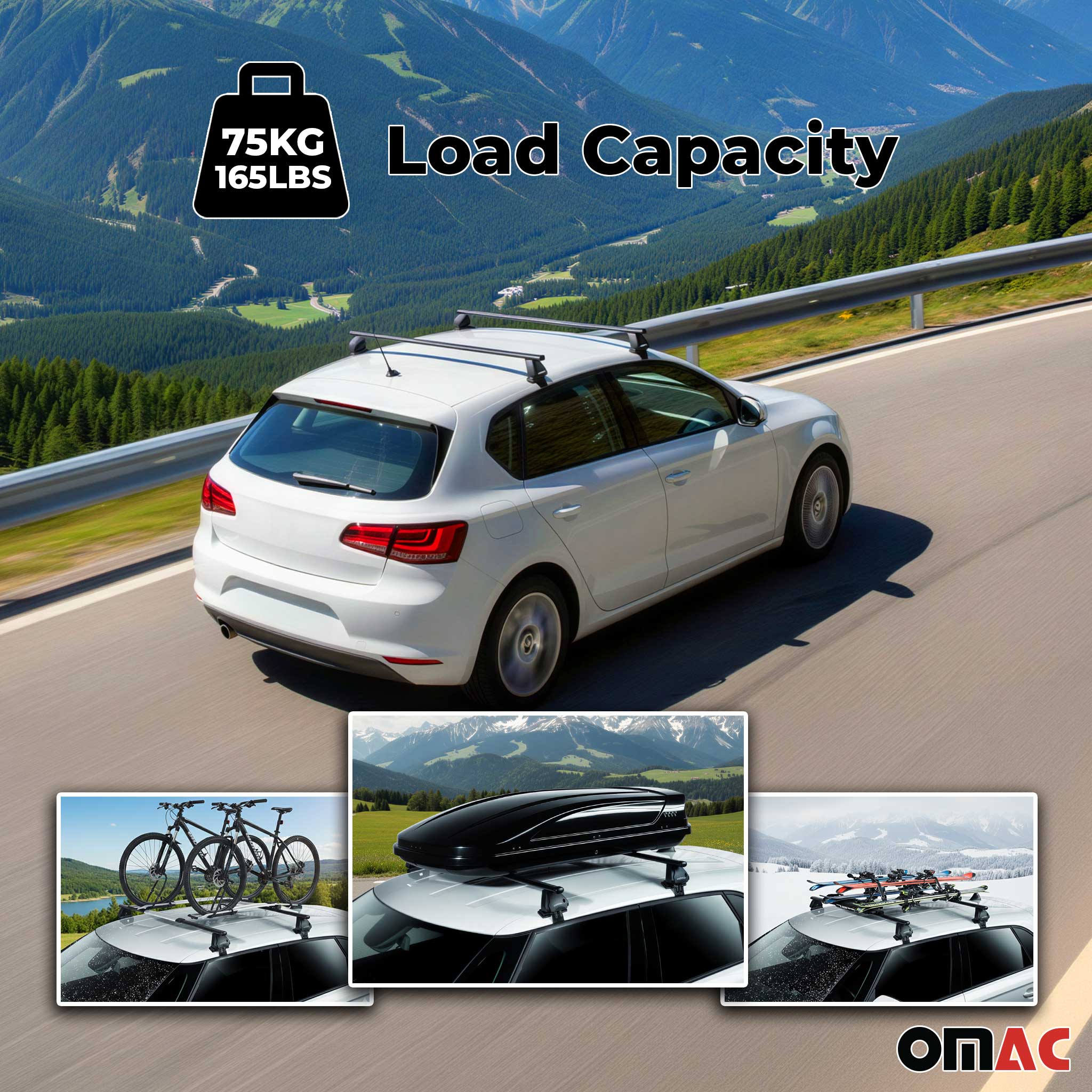Stahl Dachträger für Audi A1 GB Sportback 2019-2026 TÜV 75 kg 2tlg Schwarz - Image 7