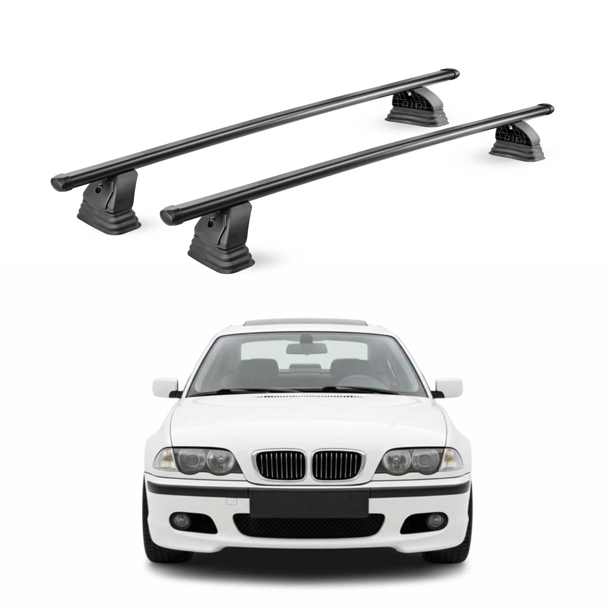 Stahl Dachträger für BMW 3er E46 Limo Touring 1998-2005 TÜV Abschließbar Schwarz