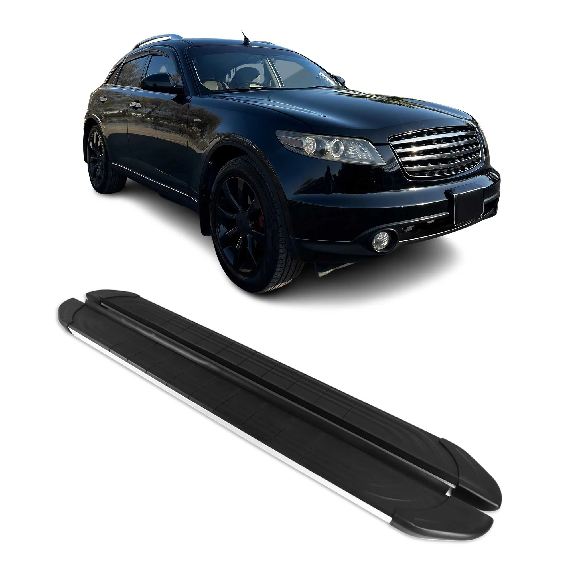 Trittbretter Seitenschweller für Infiniti FX 2003-2008 Aluminium Schwarz Silber