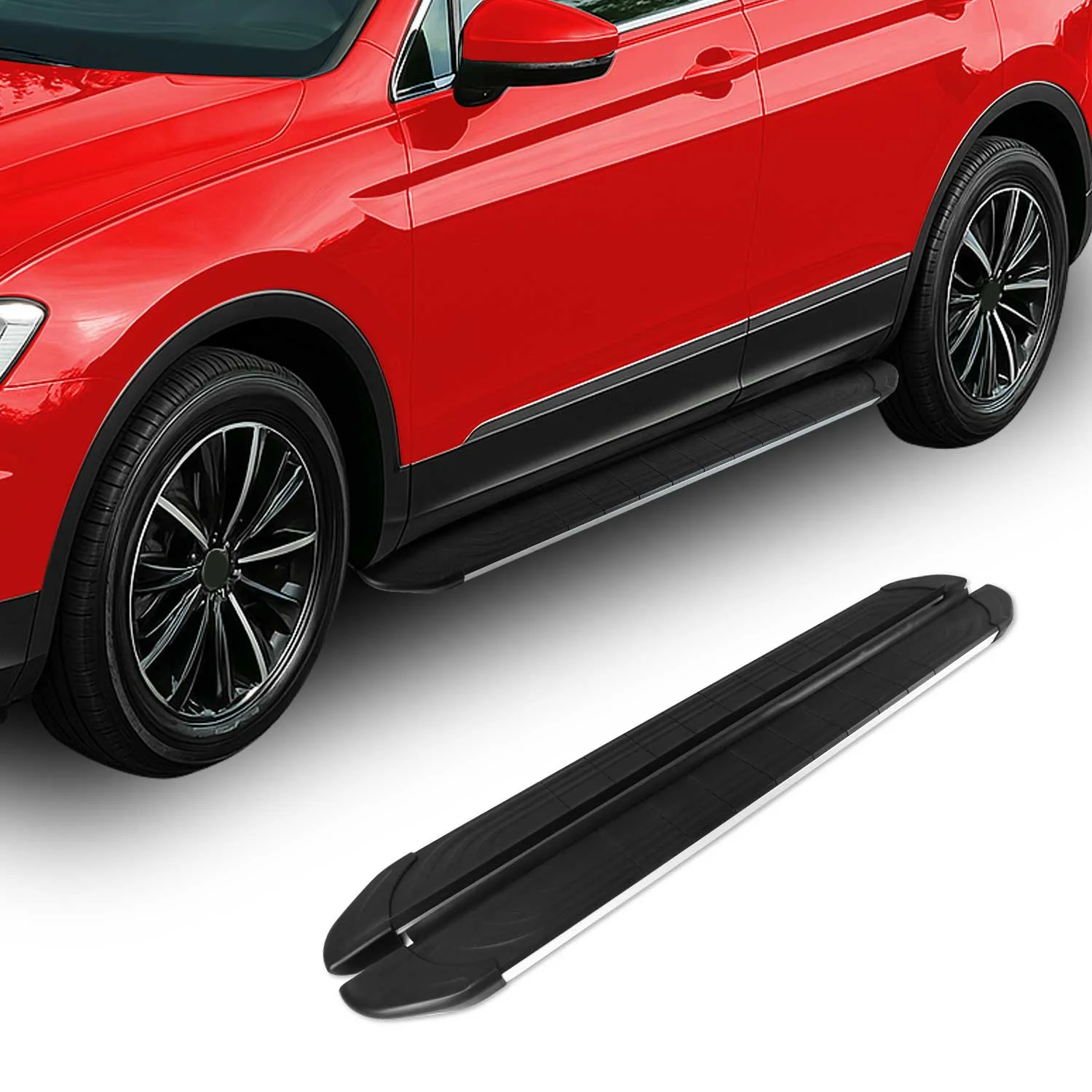 Trittbretter Seitenschweller für Peugeot Partner 1996-2008 Alu Schwarz Grau - Image 2