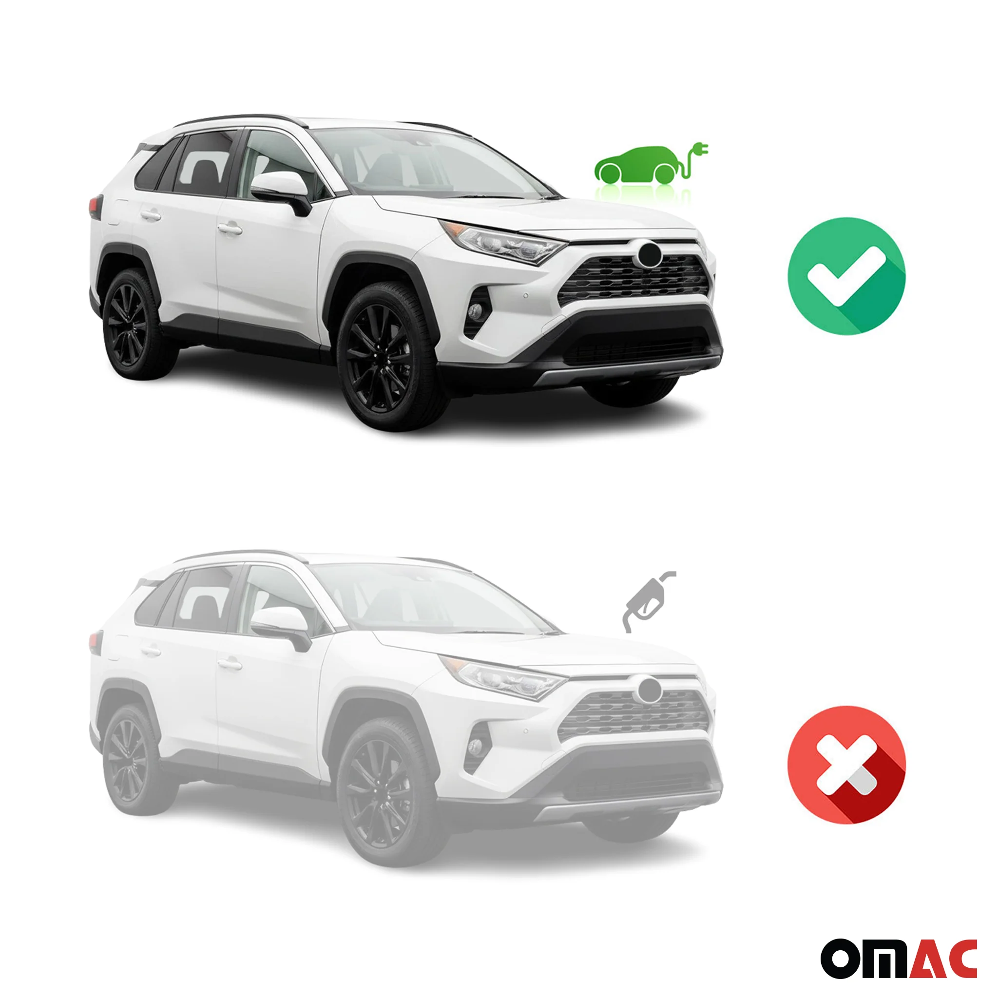 Trittbretter Seitenschweller für Toyota RAV4 Hybrid 2019-2025 Silber Schwarz 2x - Image 3