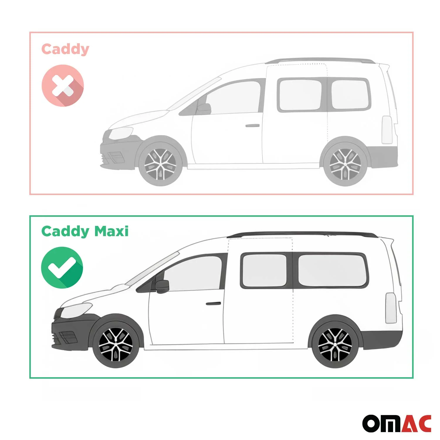Seitenschweller Trittbretter Schweller für VW Caddy Maxi 2003-2020 Alu Schwarz - Image 3