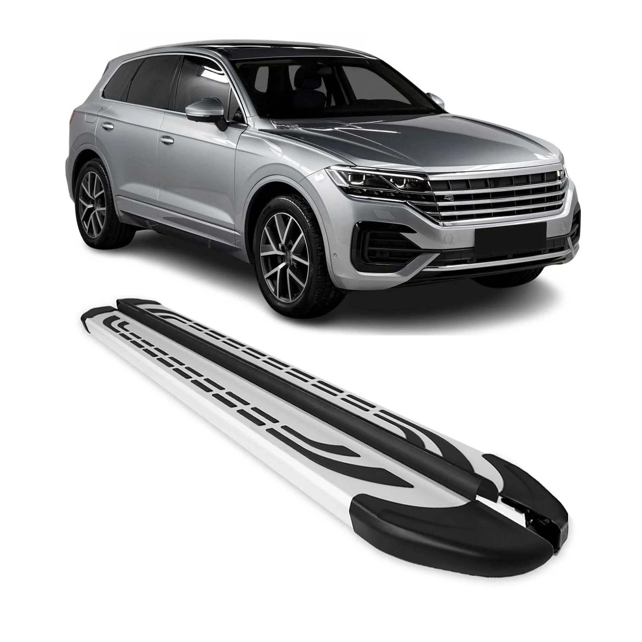 Trittbretter Seitenschweller für VW Touareg 3 2018-2026 Alu Silber
