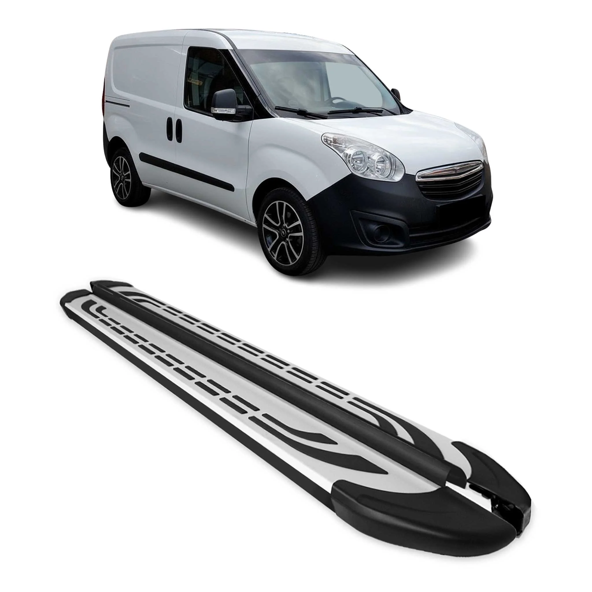 Seitenschweller Seitenbretter für Opel Combo Kurzer 2012-2019 Alu Schwarz