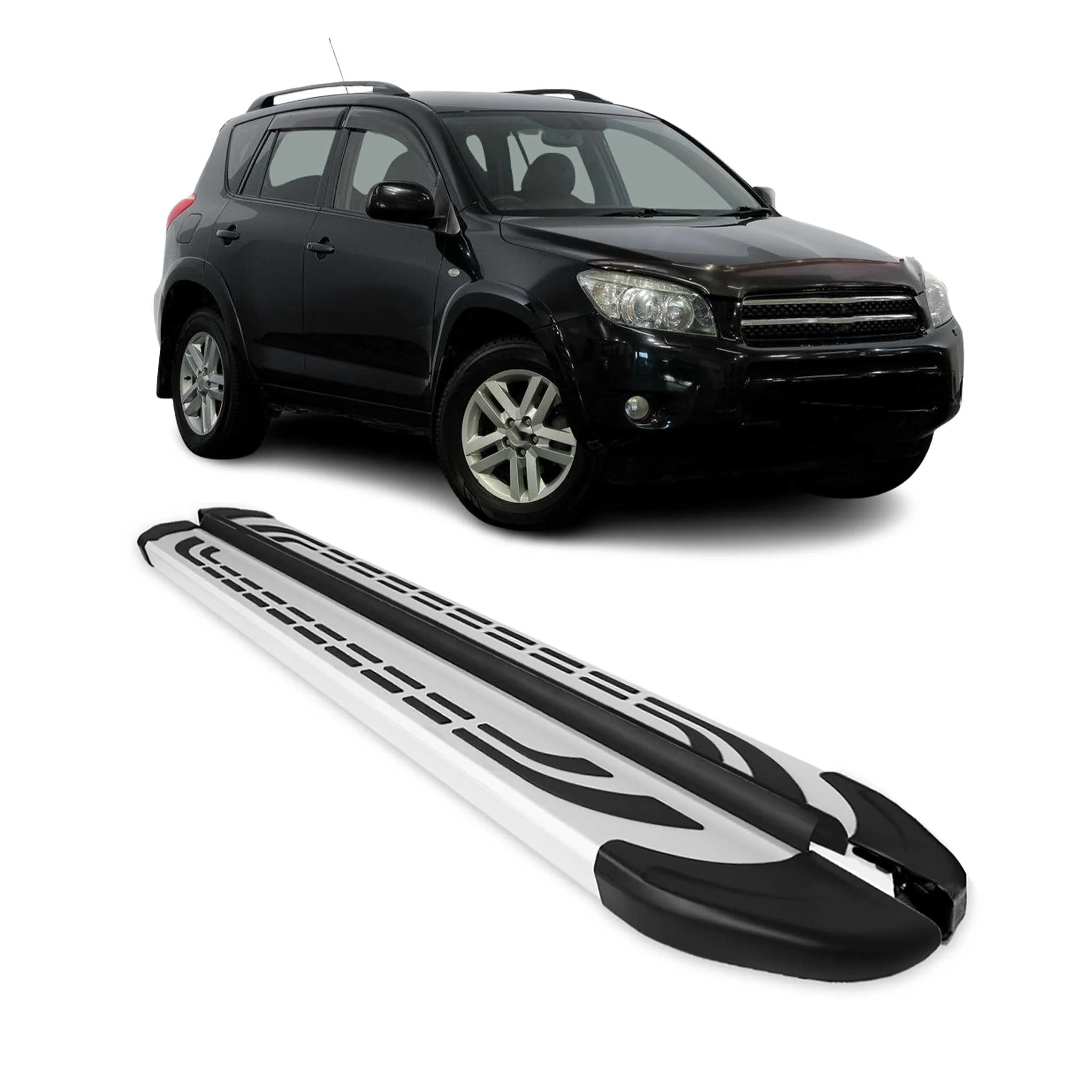 Trittbretter Seitenschweller Seitenbretter für Toyota RAV4 2005-2016 Alu Grau