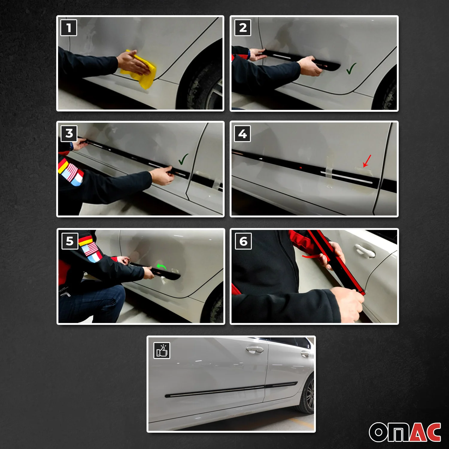 Seitentürleiste Türleisten Türschutzleisten für VW Tiguan ABS Chrom Schwarz 4x - Image 5