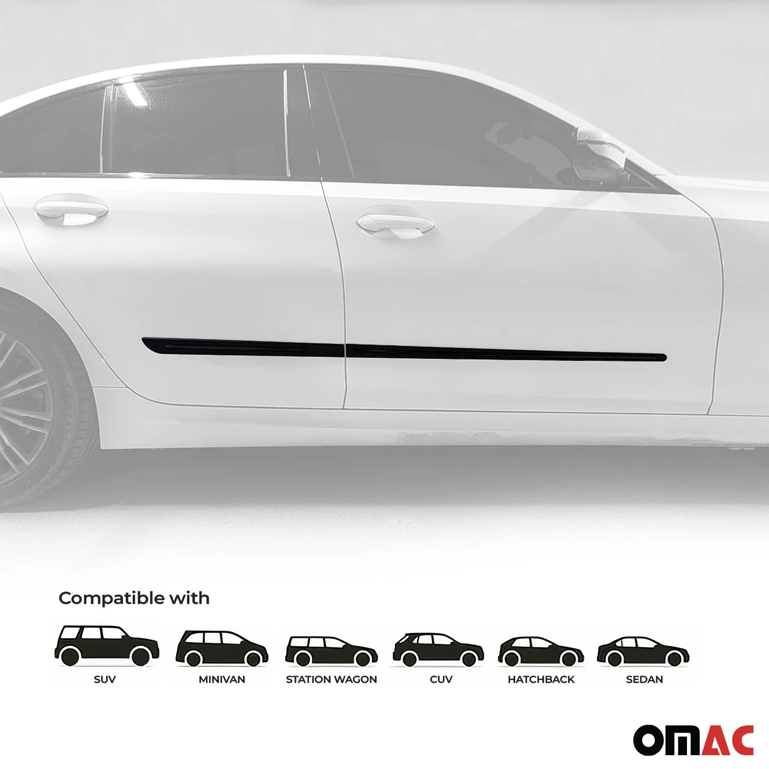 Seitentürleiste Türleisten Türschutzleisten für Volvo V40 ABS Matt Schwarz 4x - Image 7