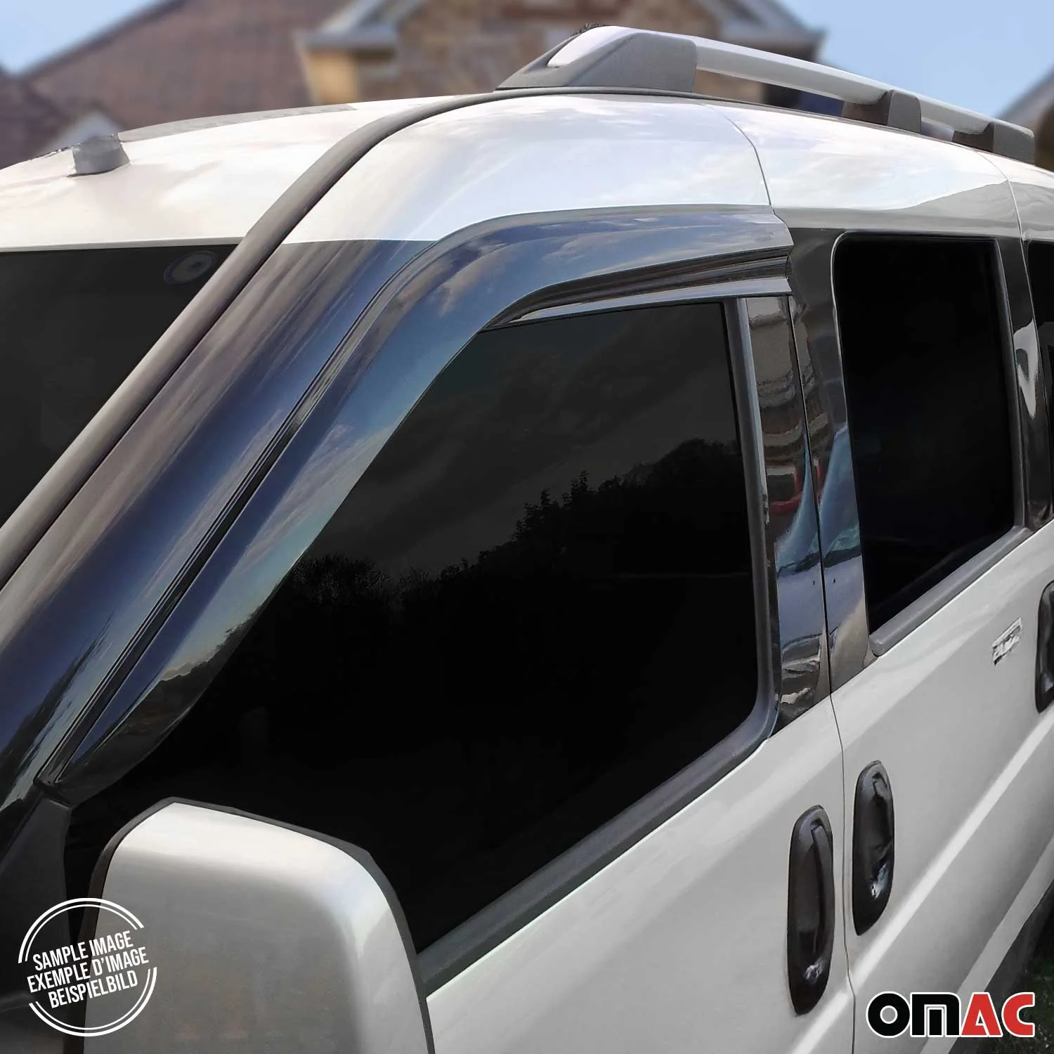 Windabweiser Regenabweiser für Ford Tourneo Courier 2014-2023 Acryl Schwarz 2x - Image 8