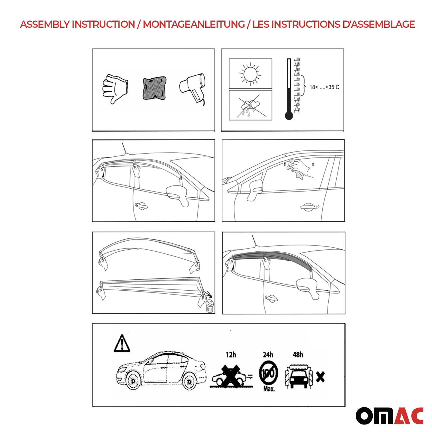 2x Windabweiser Regenabweiser für Mercedes Sprinter W906 2006-2018 Acryl Dunkel - Image 7