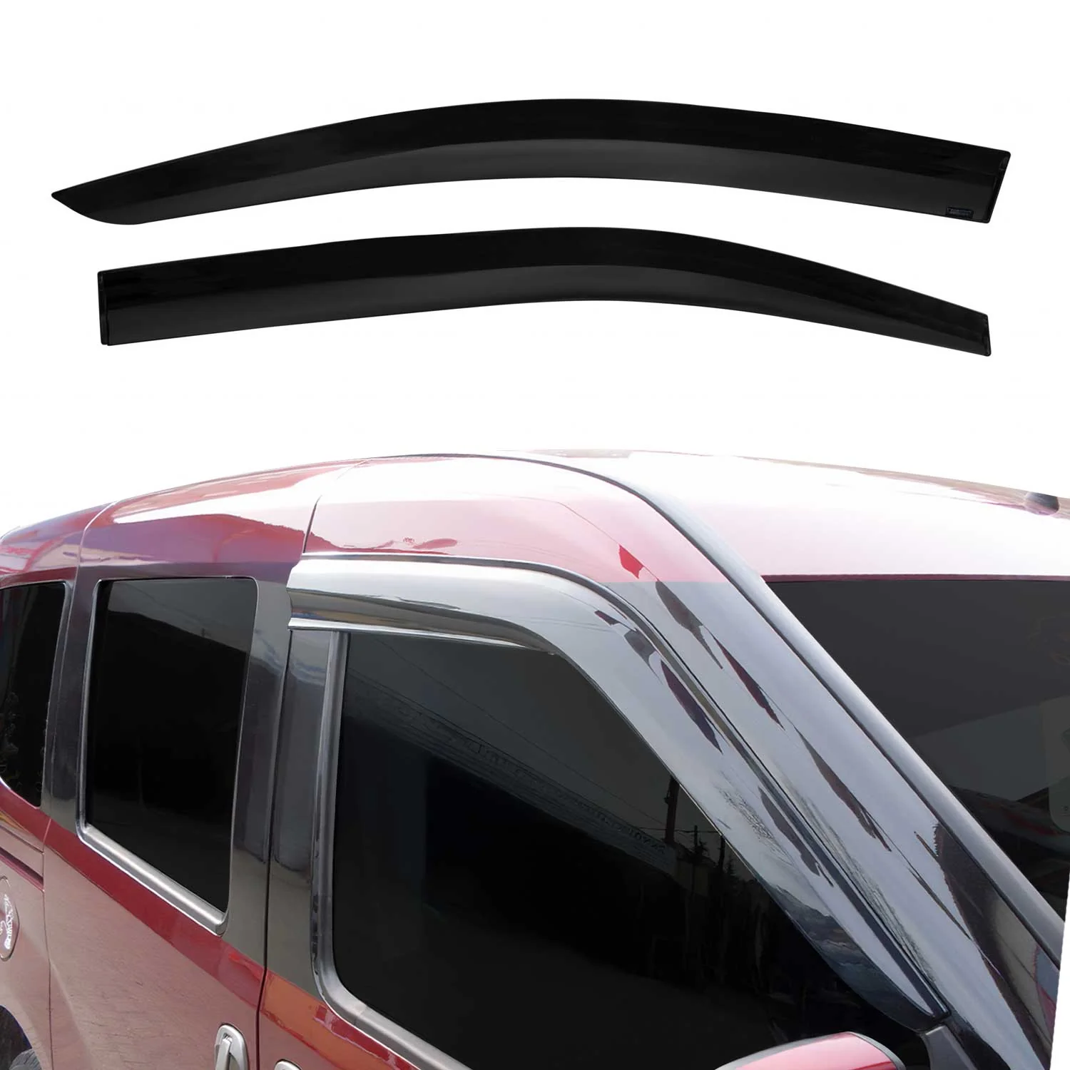 2x Windabweiser Regenabweiser für VW Caddy 2020-2026 Acryl Dunkel
